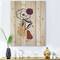 Designart - Vintage Flower With Minimalist Shapes I - Modern Print on Natural Pine Wood